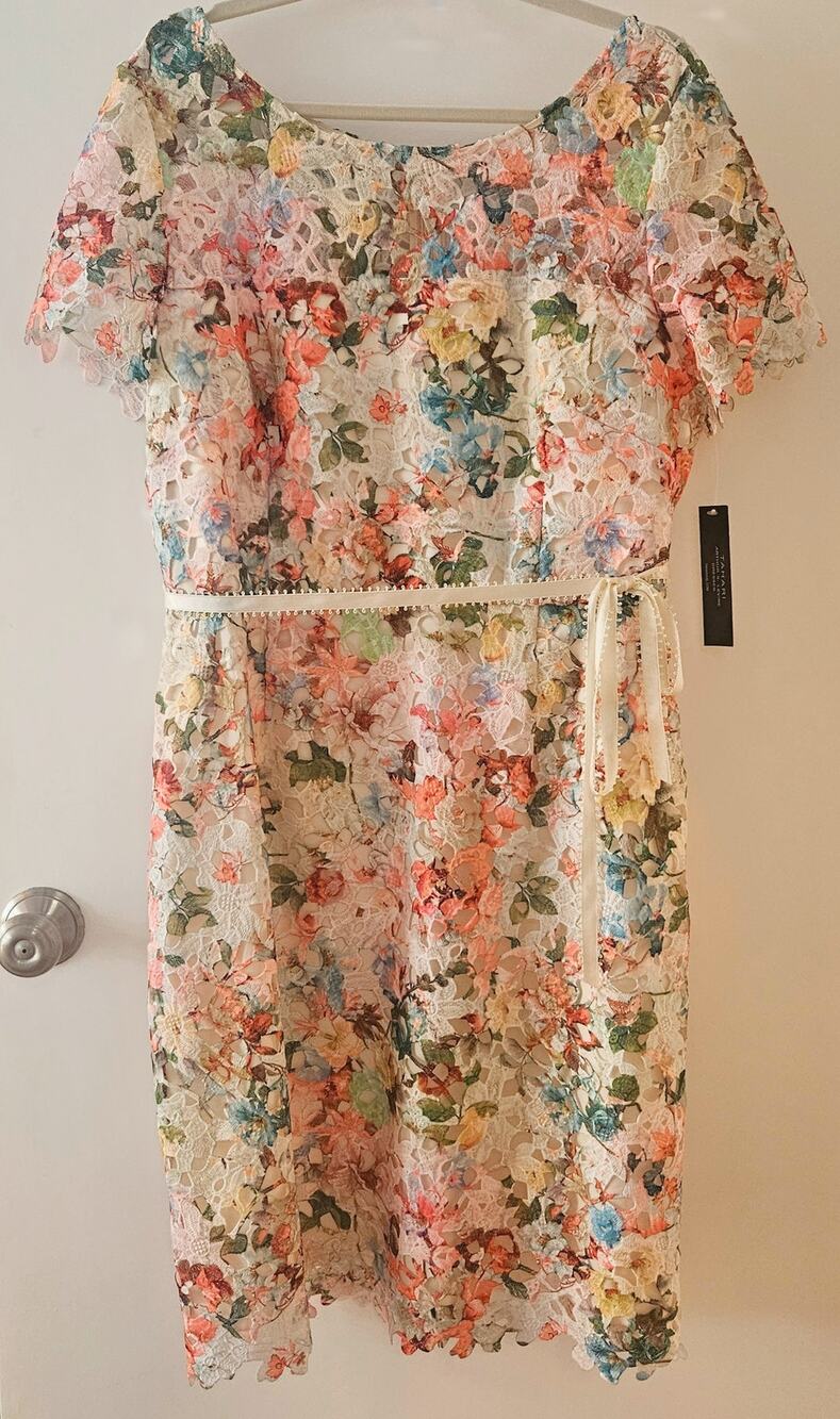 Tahari ASL Women's Dress Size 16, Lace Overlay, High Quality NWT NEW With Tags